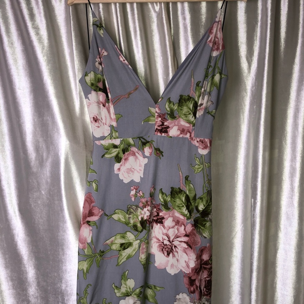 Open back floral mini dress